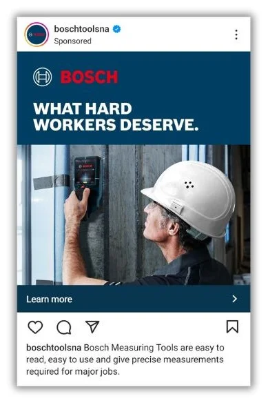 Instagram ad examples - Instagram ad from Bosch.