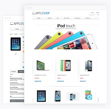 Apple store  website templates