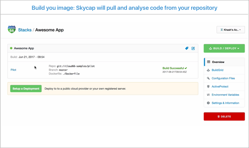 Cloud 66 Skycap screenshot