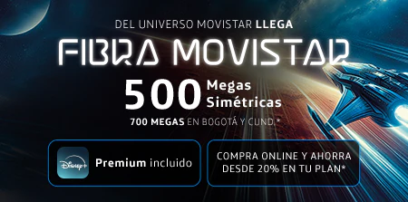 Banner movistar INTERNET FIBRA Tu hogar puede tener el Internet Fijo más rápido de Colombia