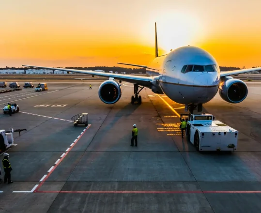 airliner parked at gate