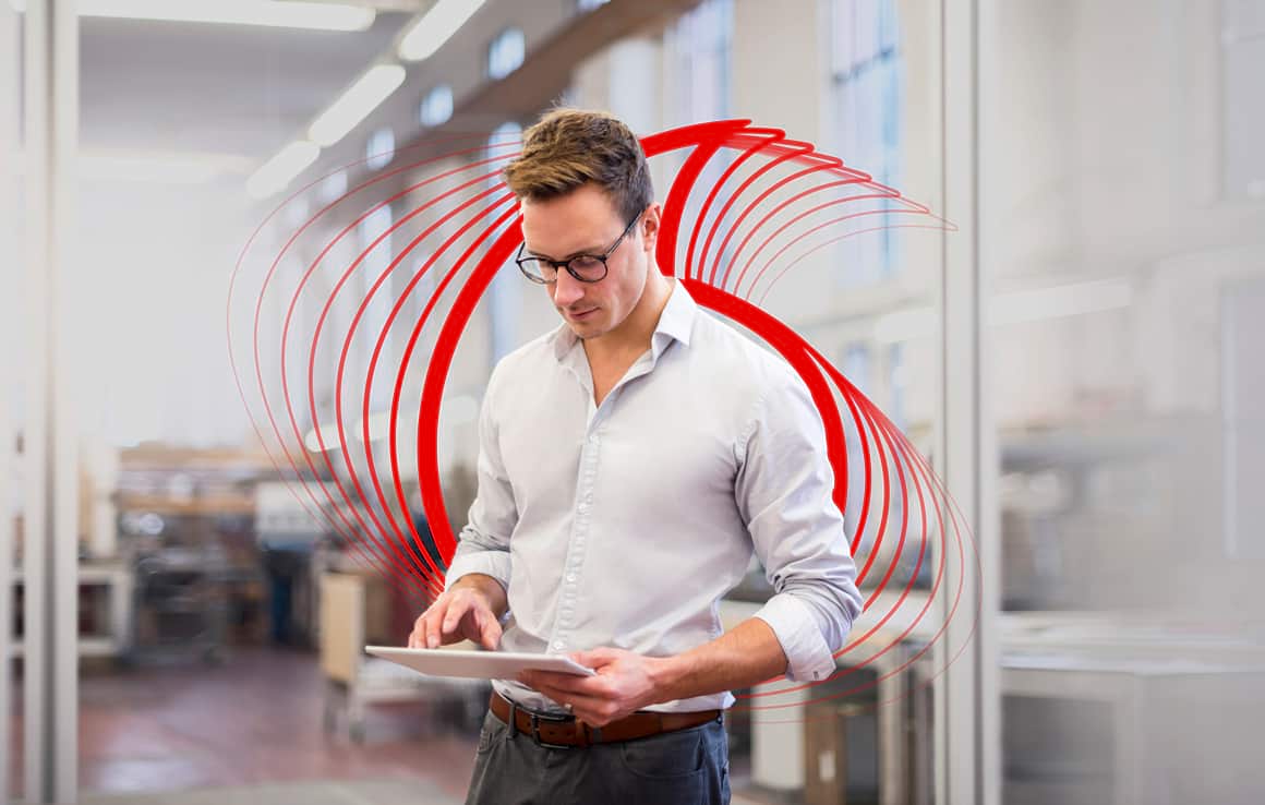 Man holding tablet in office 