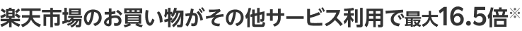 楽天市場のお買い物がその他サービス利用で最大16.5倍※