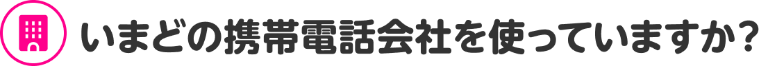 いまどの携帯電話会社を使っていますか？