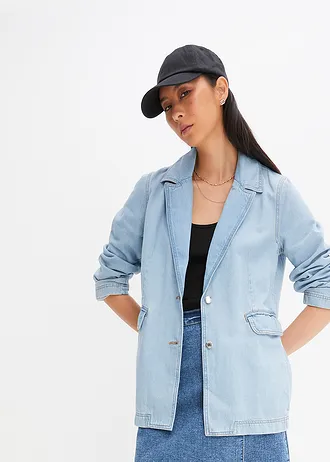 Żakiet dżinsowy Boyfriend Fit, kolor: jasnoniebieski denim