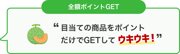 全額ポイントGET 目当ての商品をポイントだけでGETしてウキウキ!