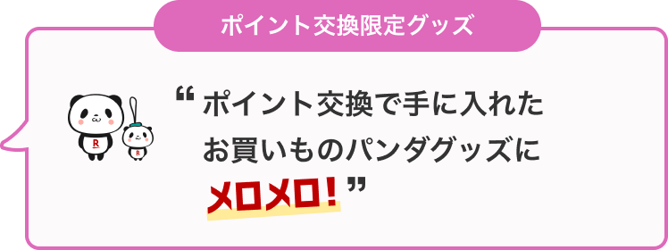 ポイント交換限定グッズ ポイント交換で手に入れたお買いものパンダグッズにメロメロ!