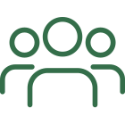 Icon showing three people in green