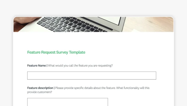 Screenshot of SurveyMonkey request form template