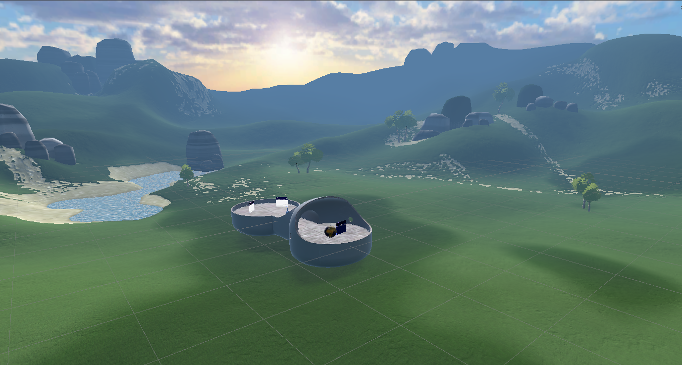 A screenshot of the Mesh 201 tutorial showing the terraces, webslates and the Earth globe.