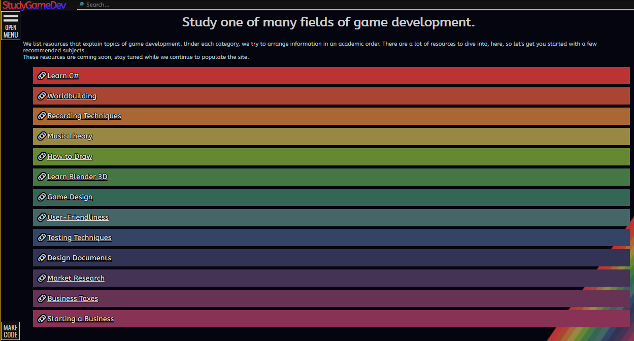 StudyGameDev-website