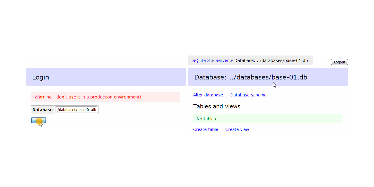 LoginToASqlite3DatabaseWithoutCredentialsWithAdminer