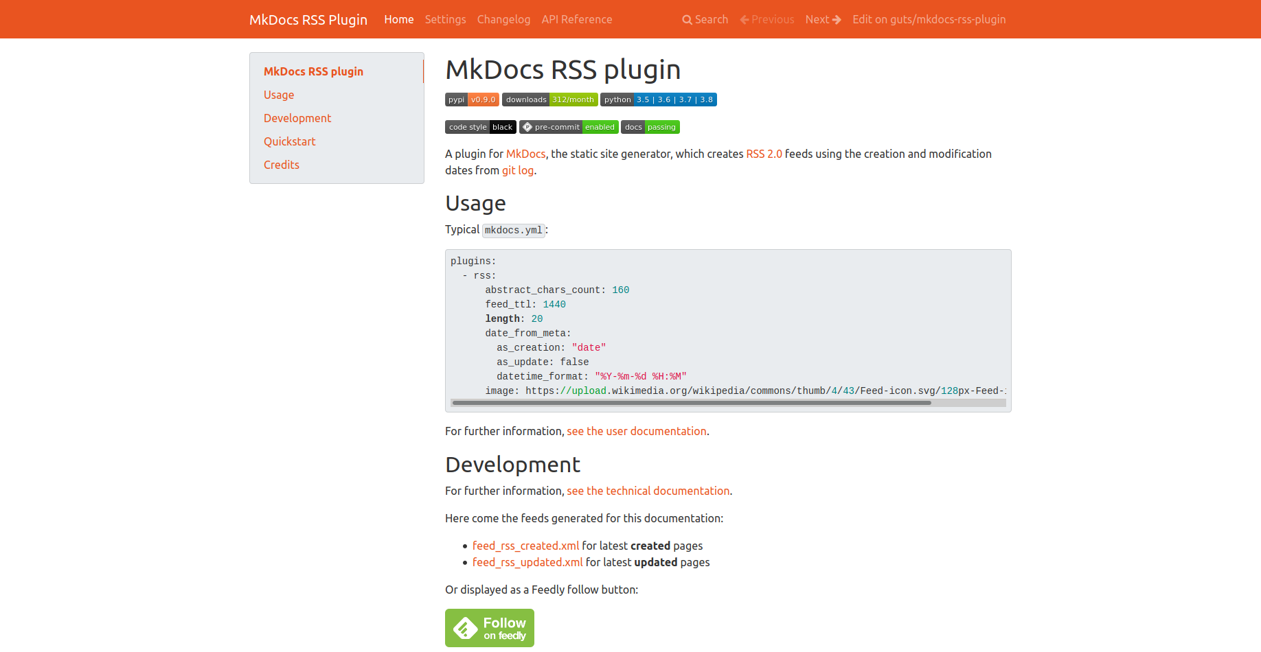 mkdocs-rss-plugin