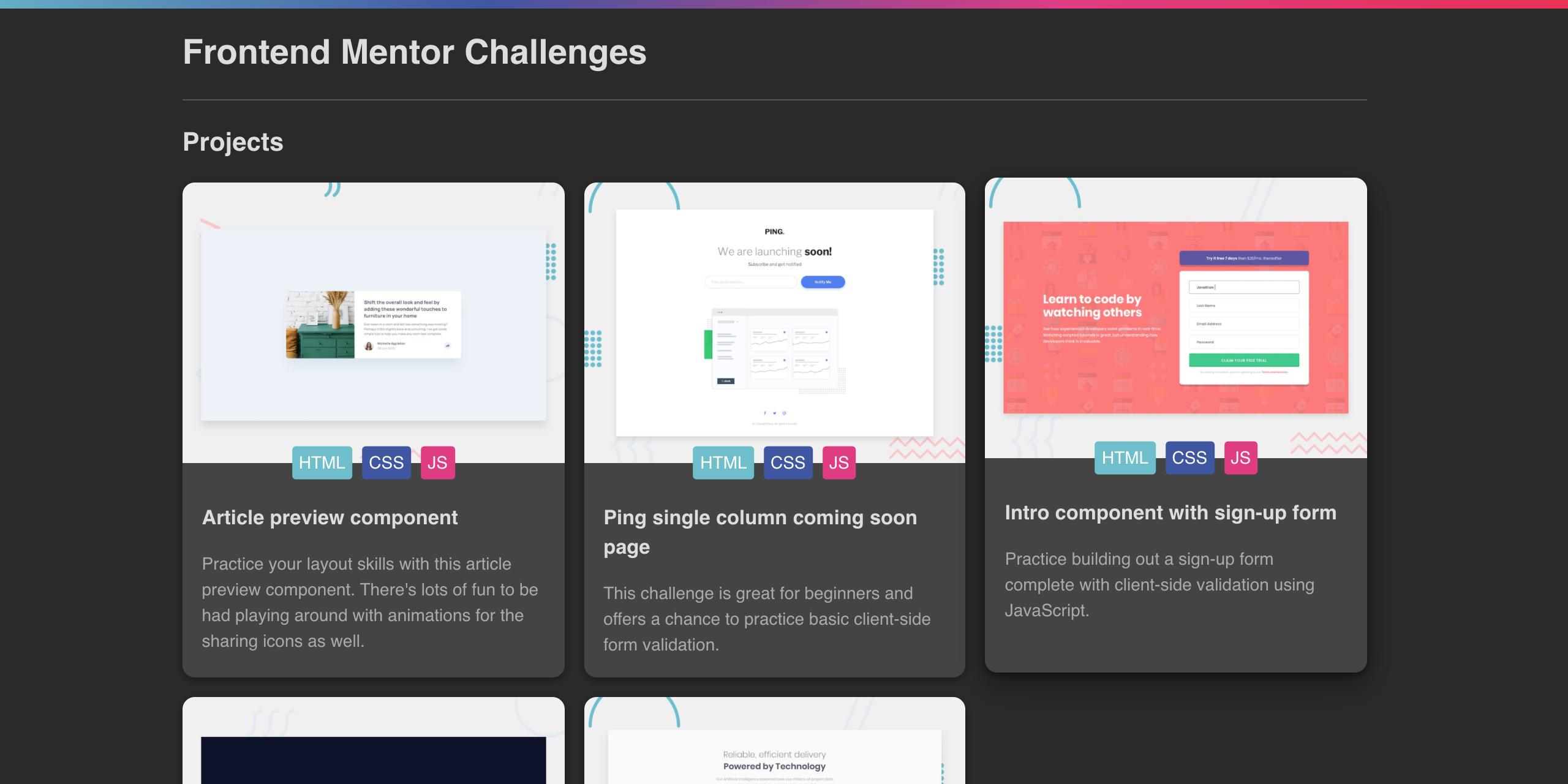 frontend-mentor-challenges