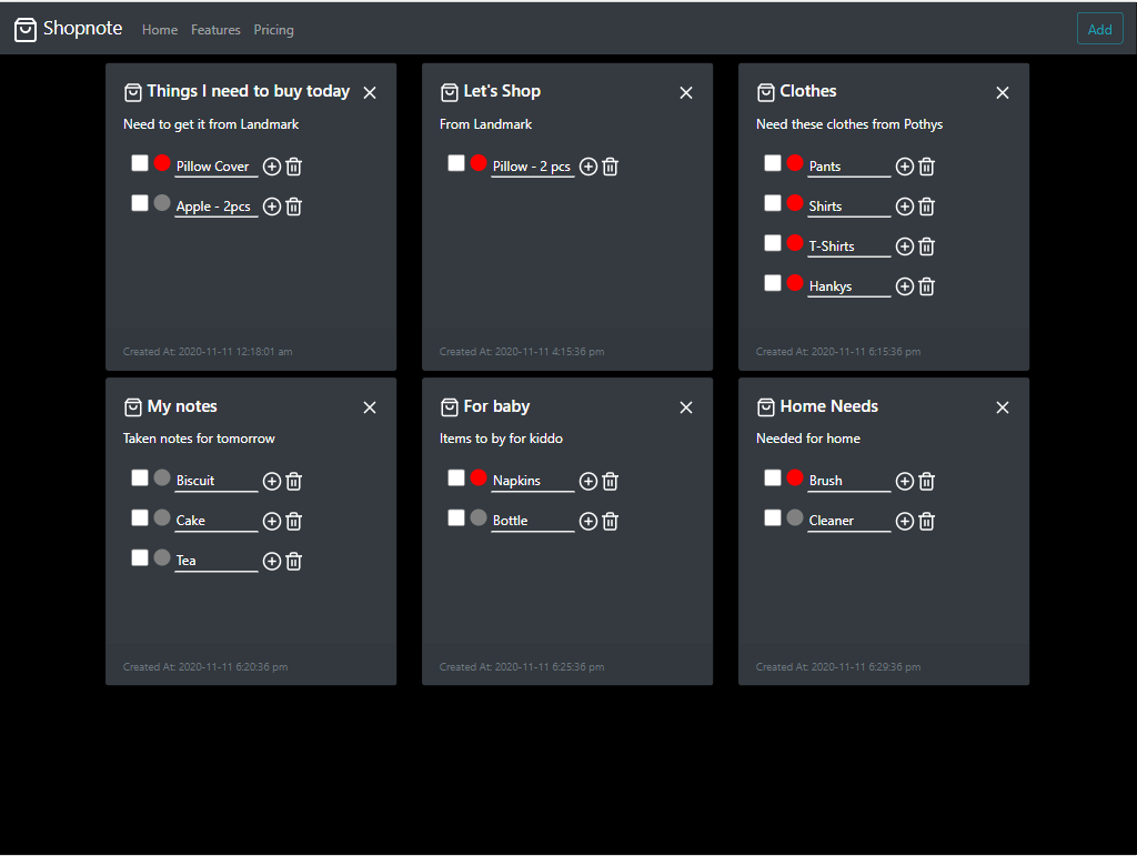 shopnote