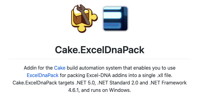 Cake.ExcelDnaPack