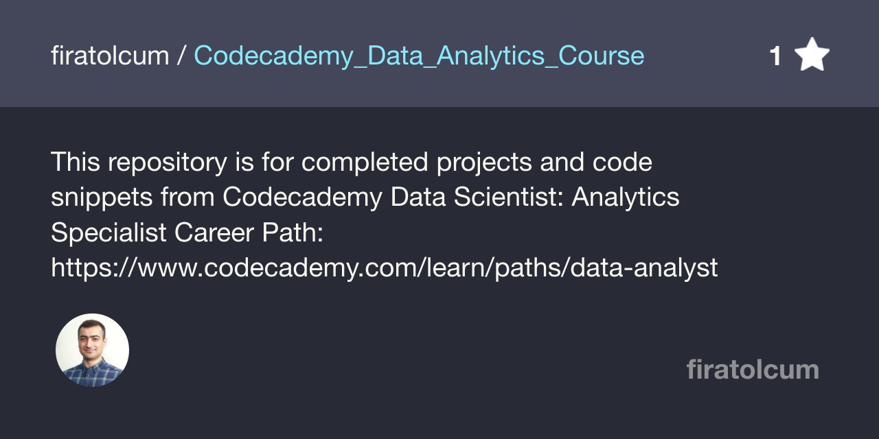 Codecademy_Data_Analytics_Course