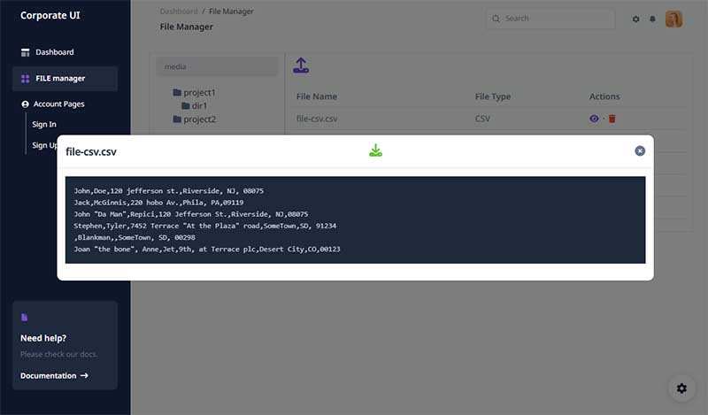 sample-django-file-manager