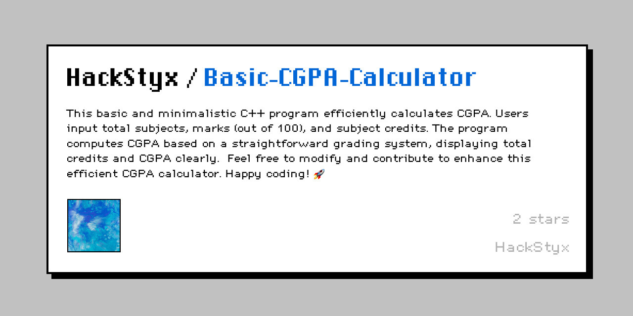 Basic-CGPA-Calculator