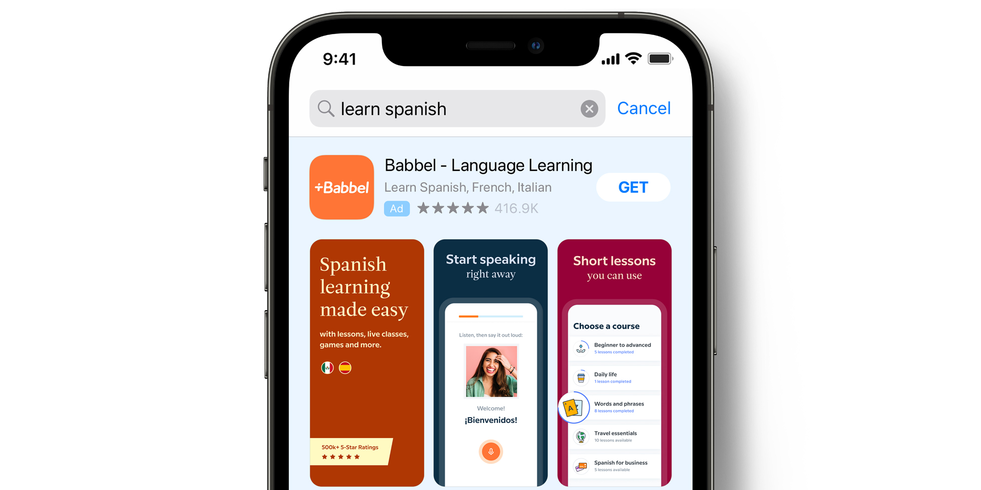 Anuncio de Babbel en el App Store