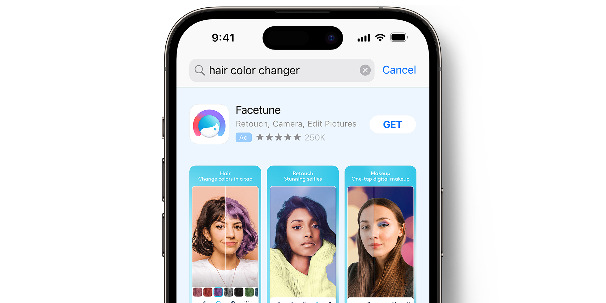 Anuncio de Facetune en el App Store