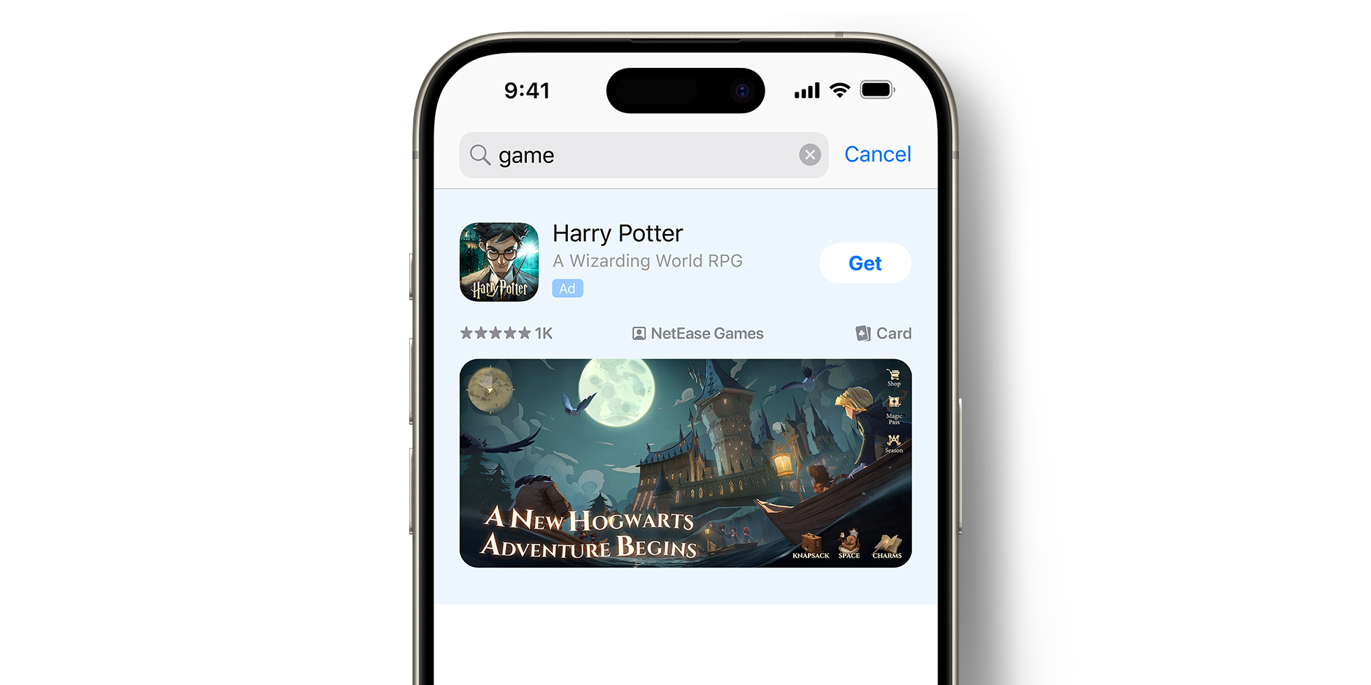 Anúncio de Harry Potter: Desperta a Magia na App Store