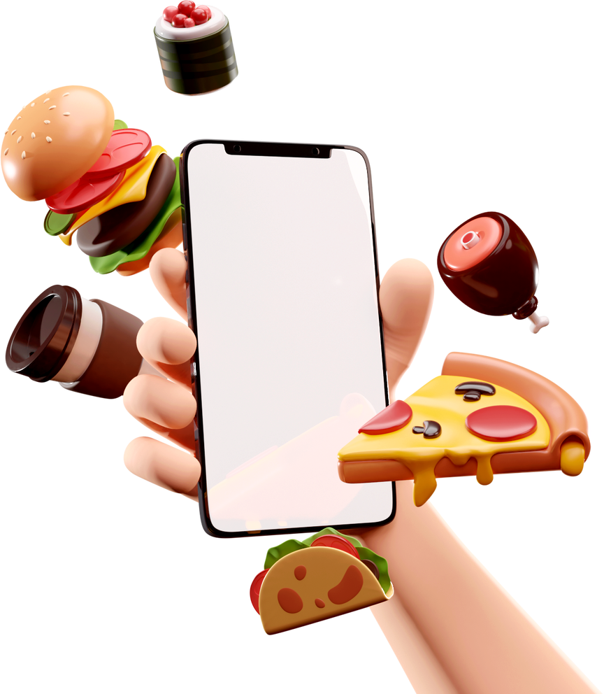 Smartphone with Foods