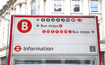 Bus information sign