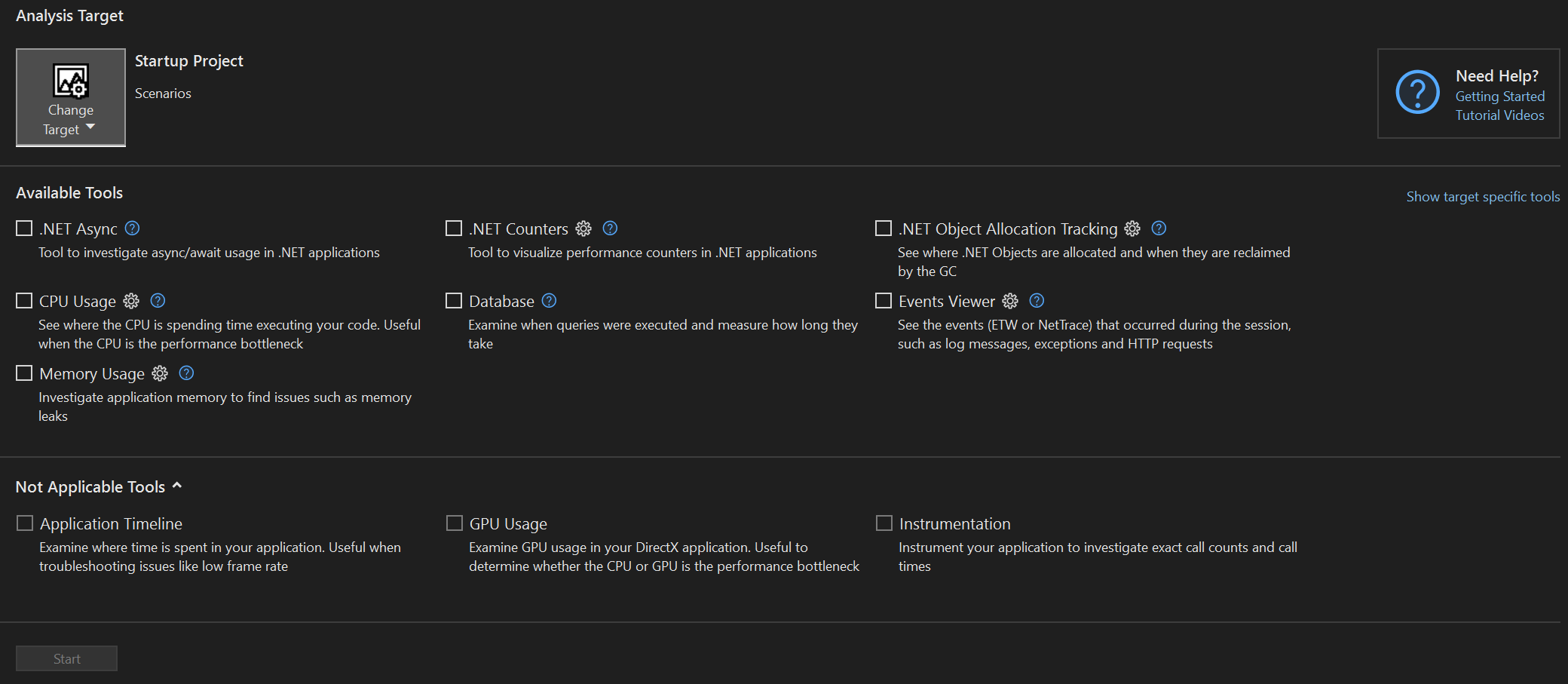 Comprehensive performance toolkit