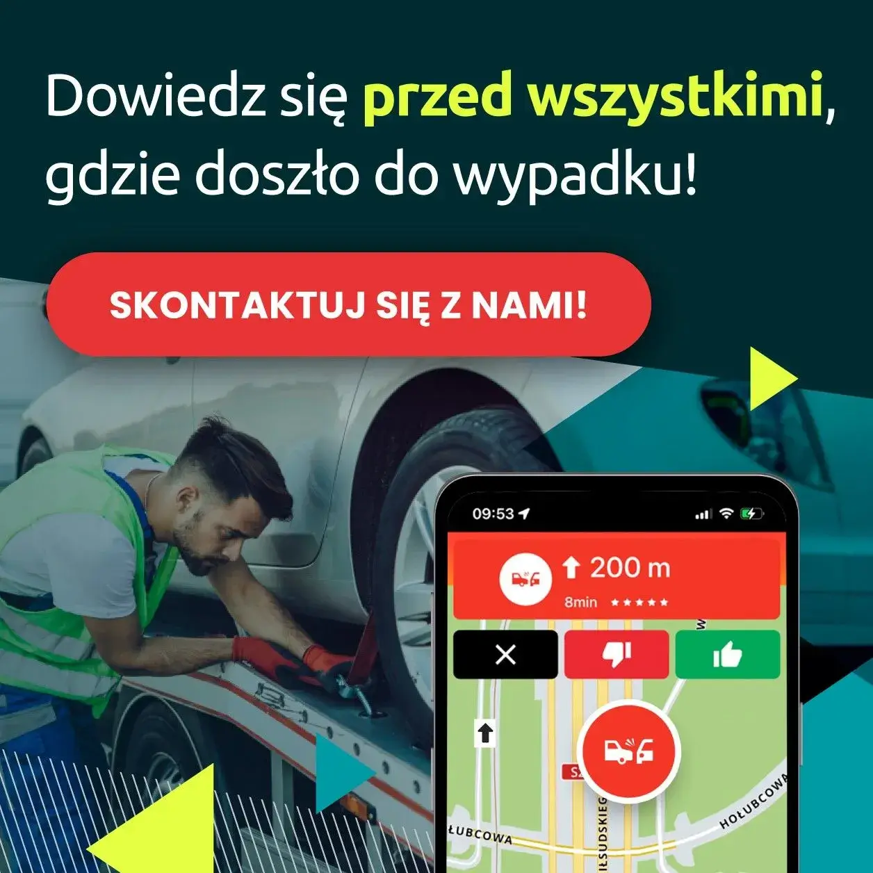 Dowiedz się gdzie doszło do wypadku