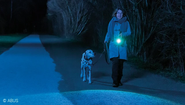 Nos torches LED légères SecLight en aluminium apportent de la lumière dans l'obscurité © ABUS