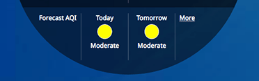 Forecast area shown on dial