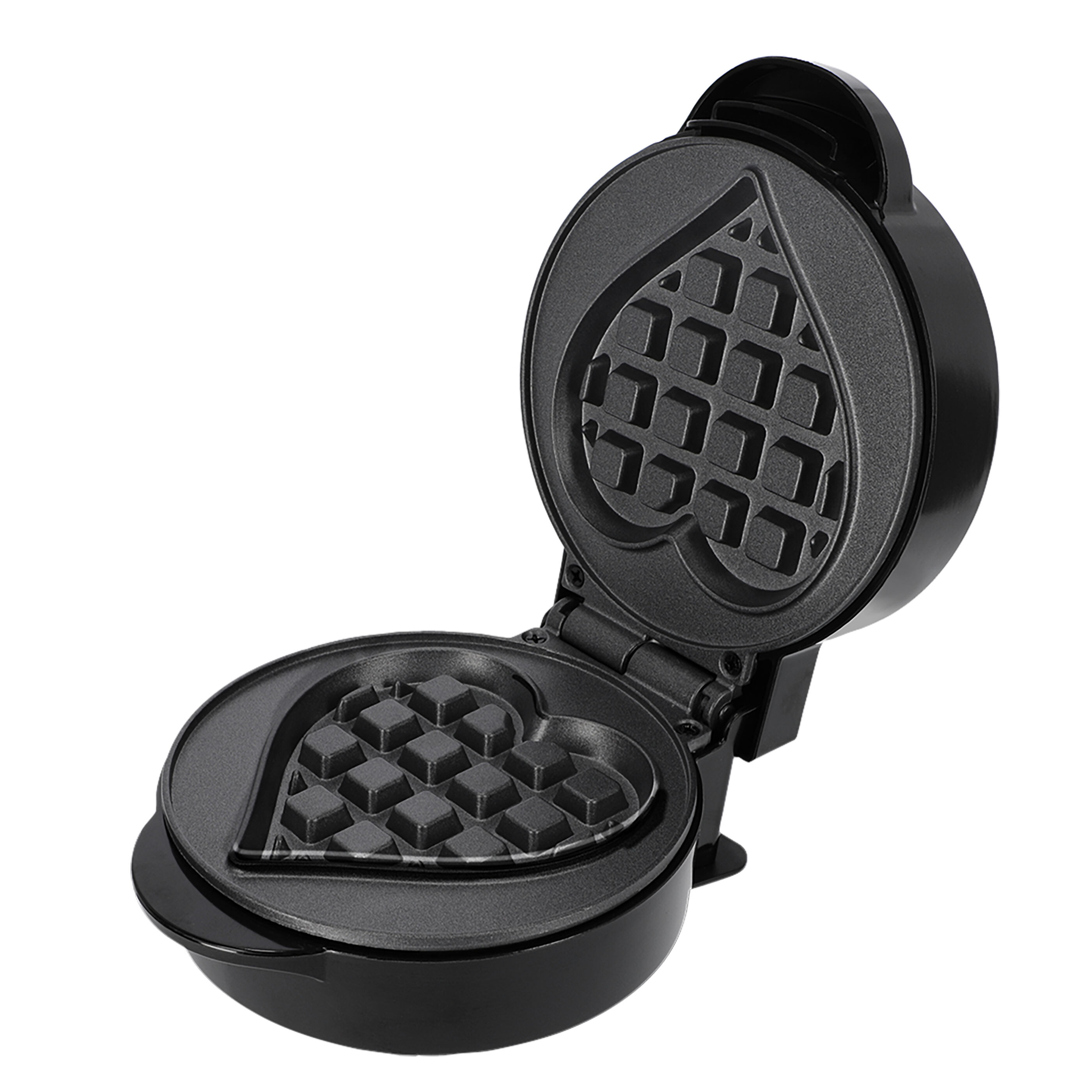 Mini-Waffeleisen herzförmig, schwarz