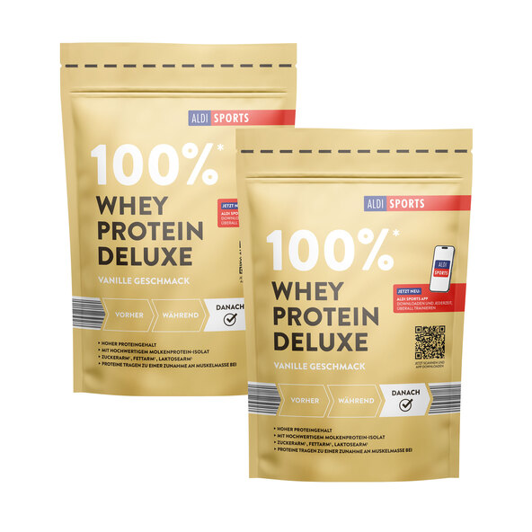 Whey Protein Deluxe, 2er Set, Vanille (2 x 420 g = 840 g)