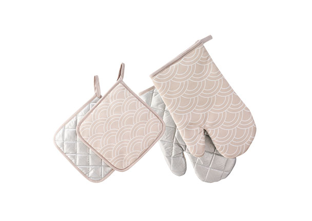 Ofenhandschuhe & Topflappen Set Japandi, beige