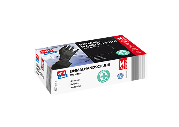 Einmalhandschuhe Nitril, Schwarz, Größe M