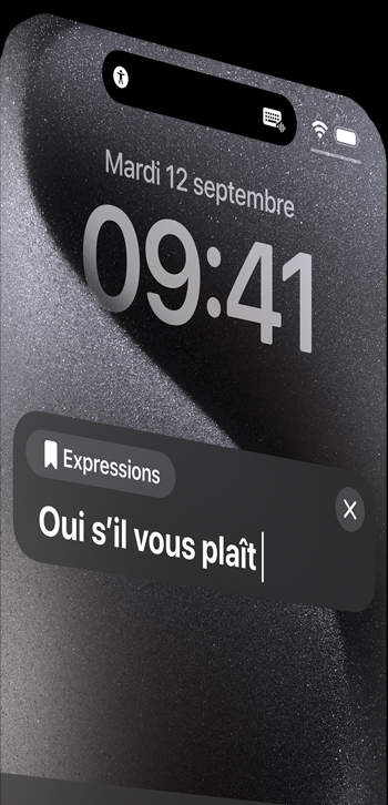 Accessibilité présentée comme option du bouton Action