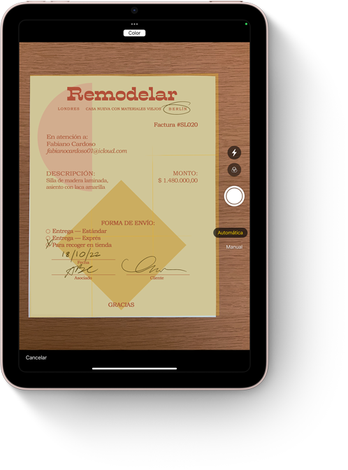 App Notas en el iPad mini