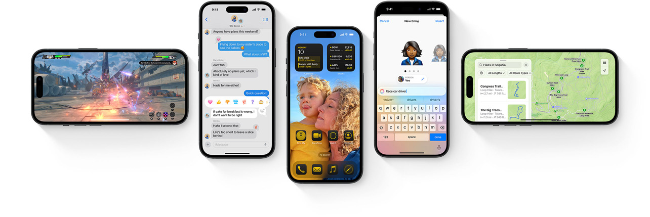  Plusieurs iPhone avec des nouvelles fonctionnalités d’iOS