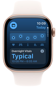 Apple Watch displaying the new Vitals app.