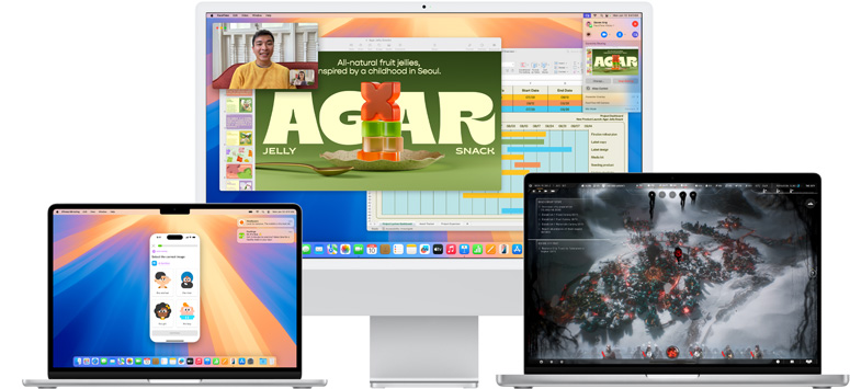多部 Mac 裝置展示全新 macOS Sequoia 功能