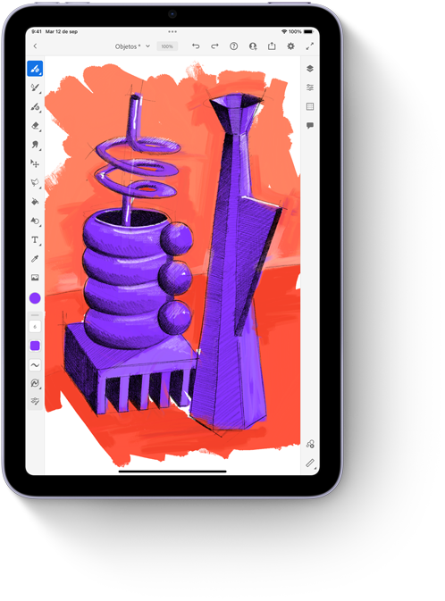 App Adobe Fresco en el iPad mini