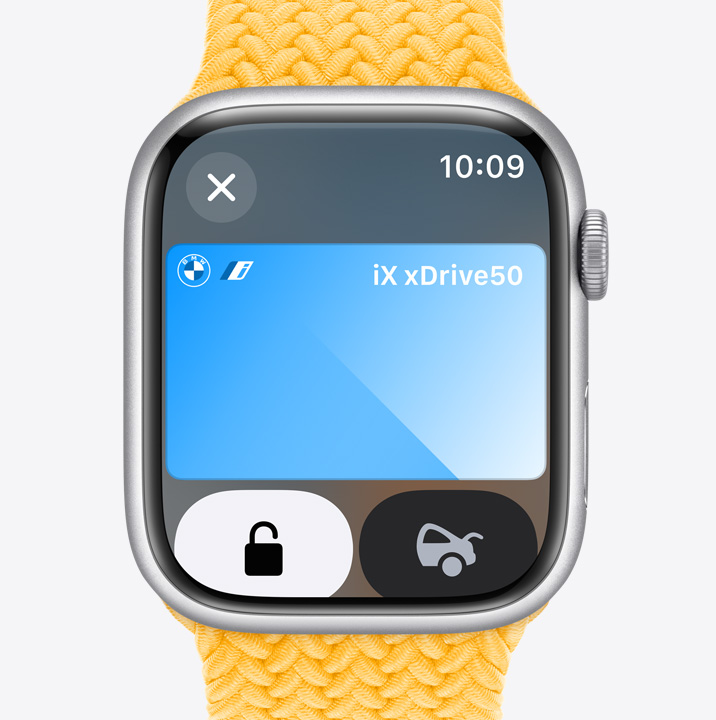 Three Apple Watch Series 10. The second shows a transit card being used with the Wallet App. The third shows a home key being used through the Wallet app.