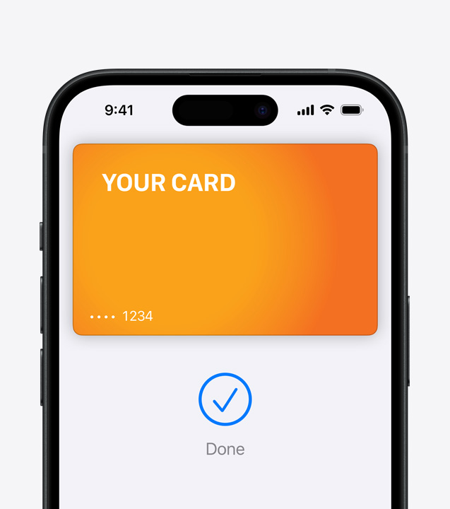 Prim-plan cu Face ID care autorizează în siguranță o plată pe iPhone folosind Apple Pay.