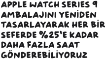 Apple Watch Series 10’un kompakt ambalajı sayesinde eski nesillere kıyasla her seferde %25 daha fazla saat gönderebiliyoruz.