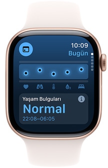 Yeni Sağlık uygulamasını gösteren Apple Watch.