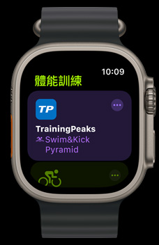 Apple Watch Ultra 2 畫面顯示 TrainingPeaks app。