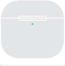 Illustration of AirPods 4 charging case showing the front width of 50.1 mm (1.97 inches).