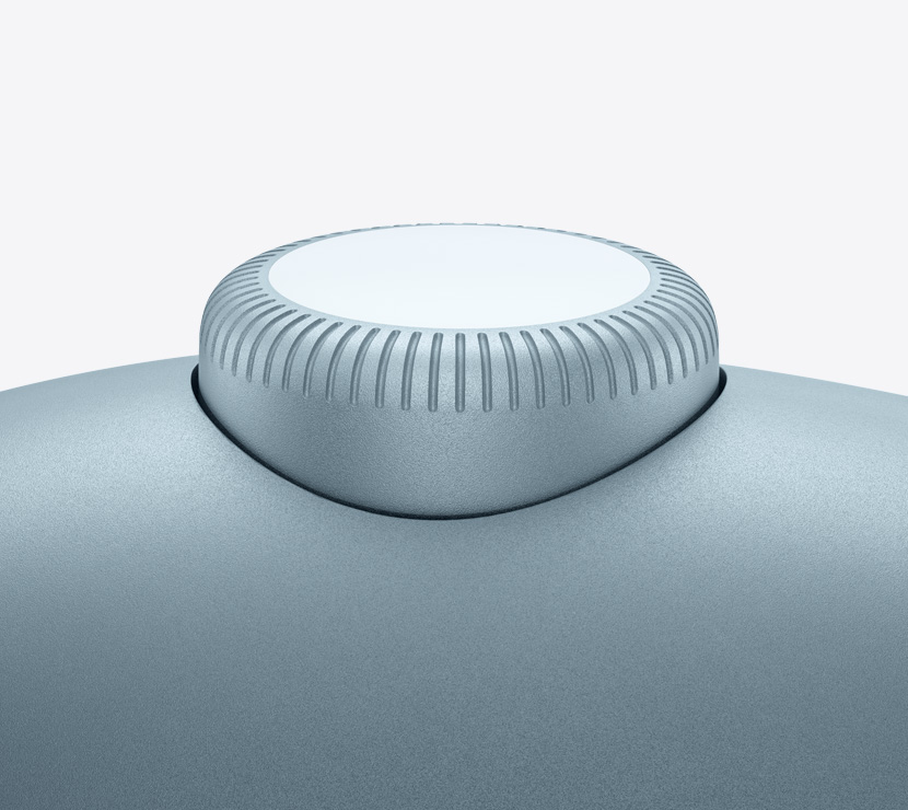 Close‑up van de Digital Crown van AirPods Max.