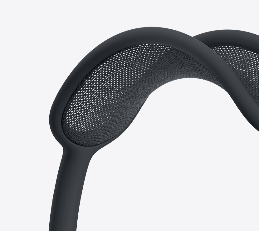 Close‑up van de hoofdband van AirPods Max.